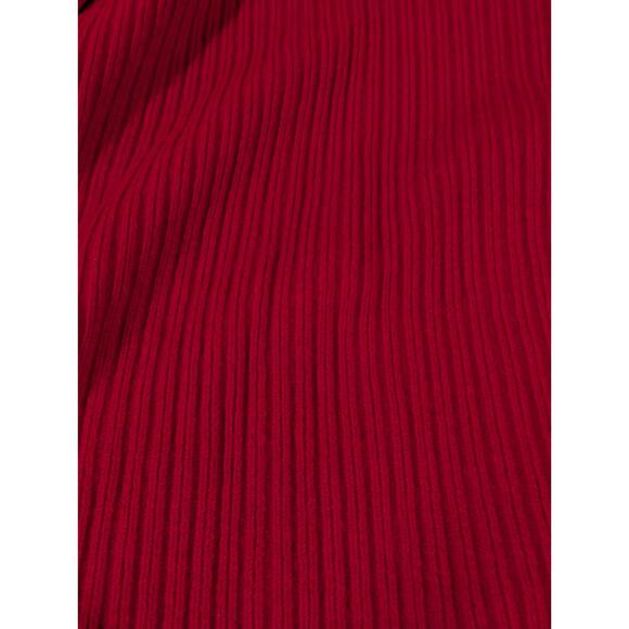 Talbots Shirt Button Cuff Ribbed Turtleneck Sweater Red Knit Women's Size Medium - Picture 5 of 10